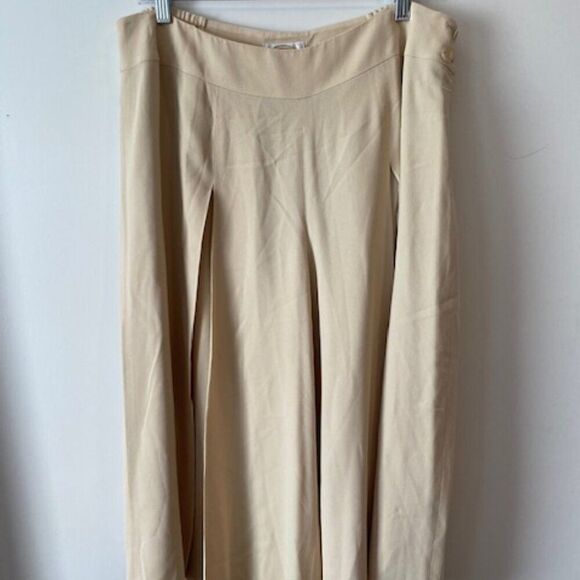 Talbots Cream Wide Leg Pleated front crop pants. size 16WP - Picture 1 of 4